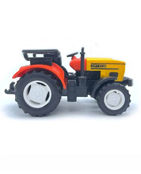 T-Rex the toyland Sitamarhi friction powered tractor toy in yellow and red with black wheels