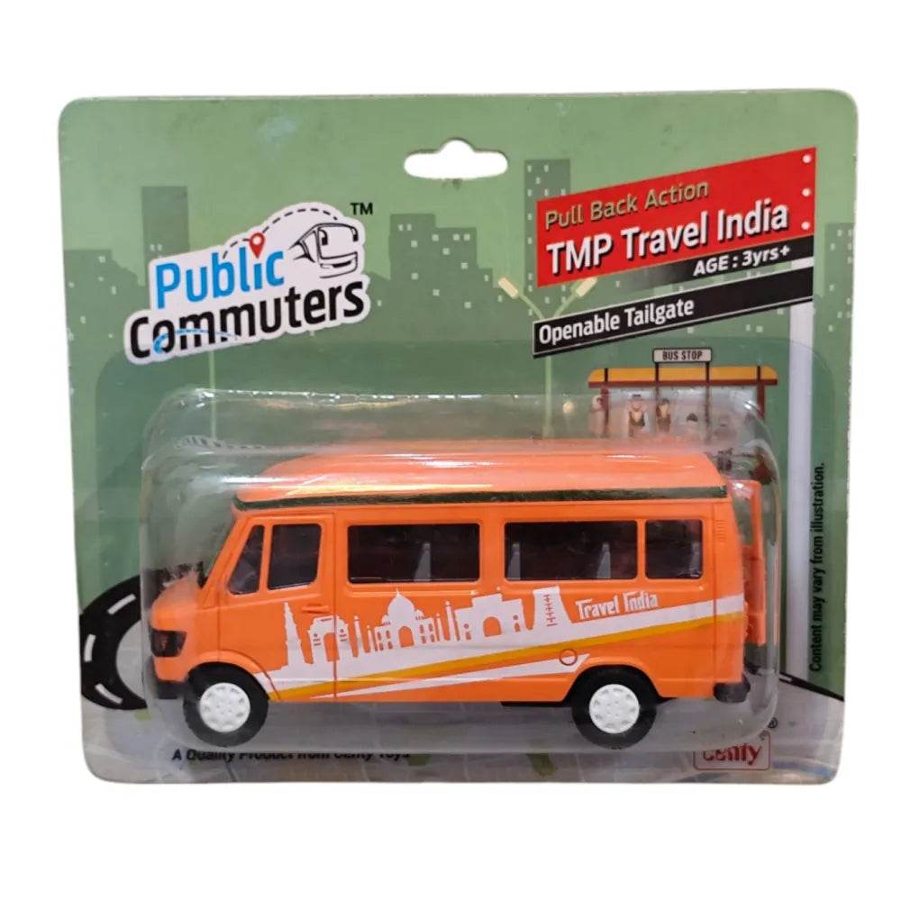 Centy TMP Travel India toy van in orange with pull back action and openable tailgate