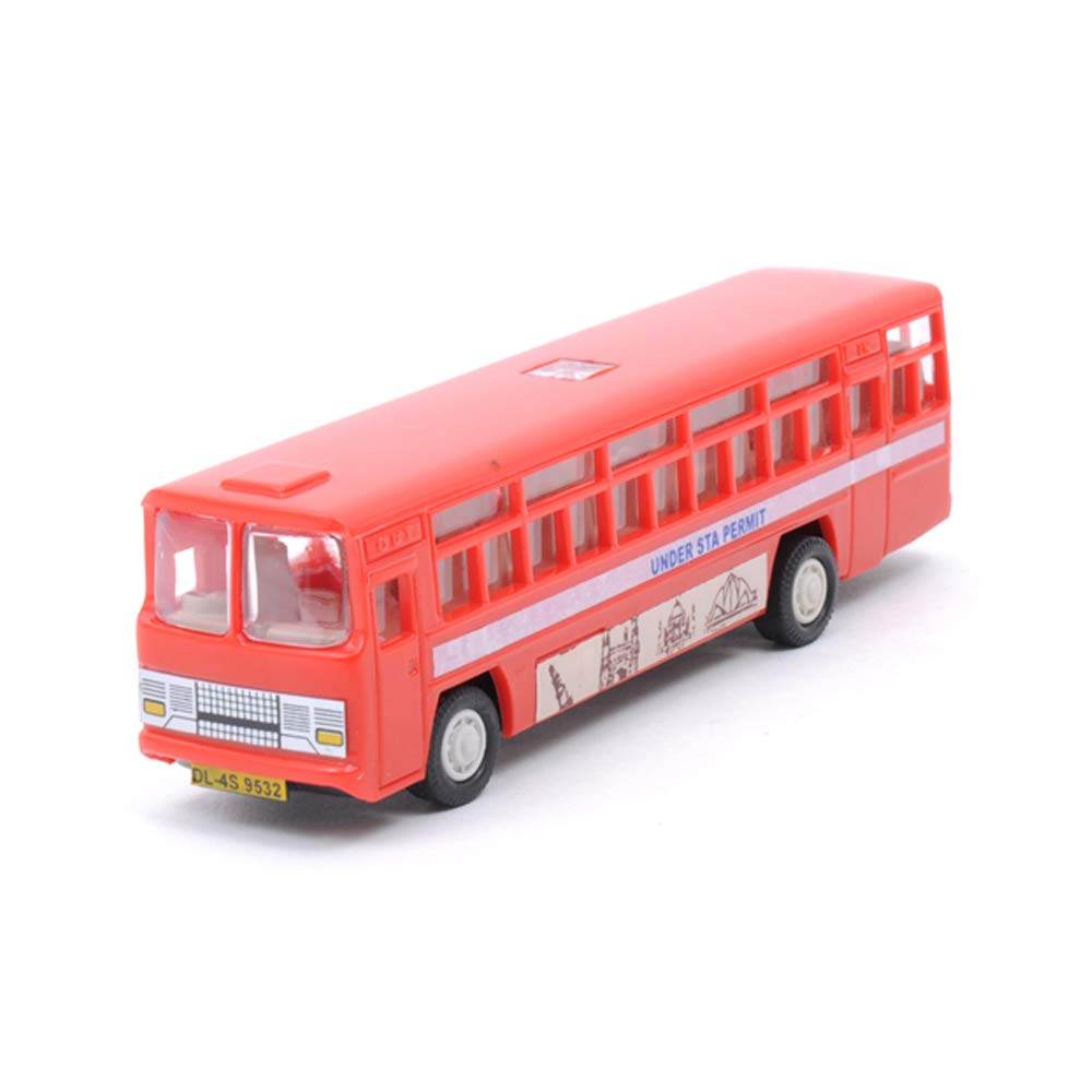 Red Centy Toys city bus for kids with detailed windows and realistic design