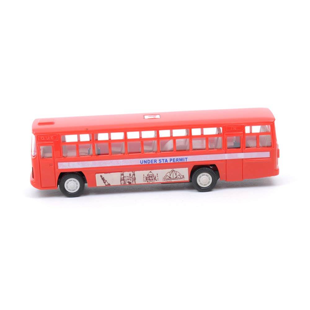 Red Centy Toys city bus for kids toy model with detailed windows and printed side graphics