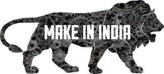 Mechanical gear lion with Make In India text symbolizing innovation and manufacturing strength