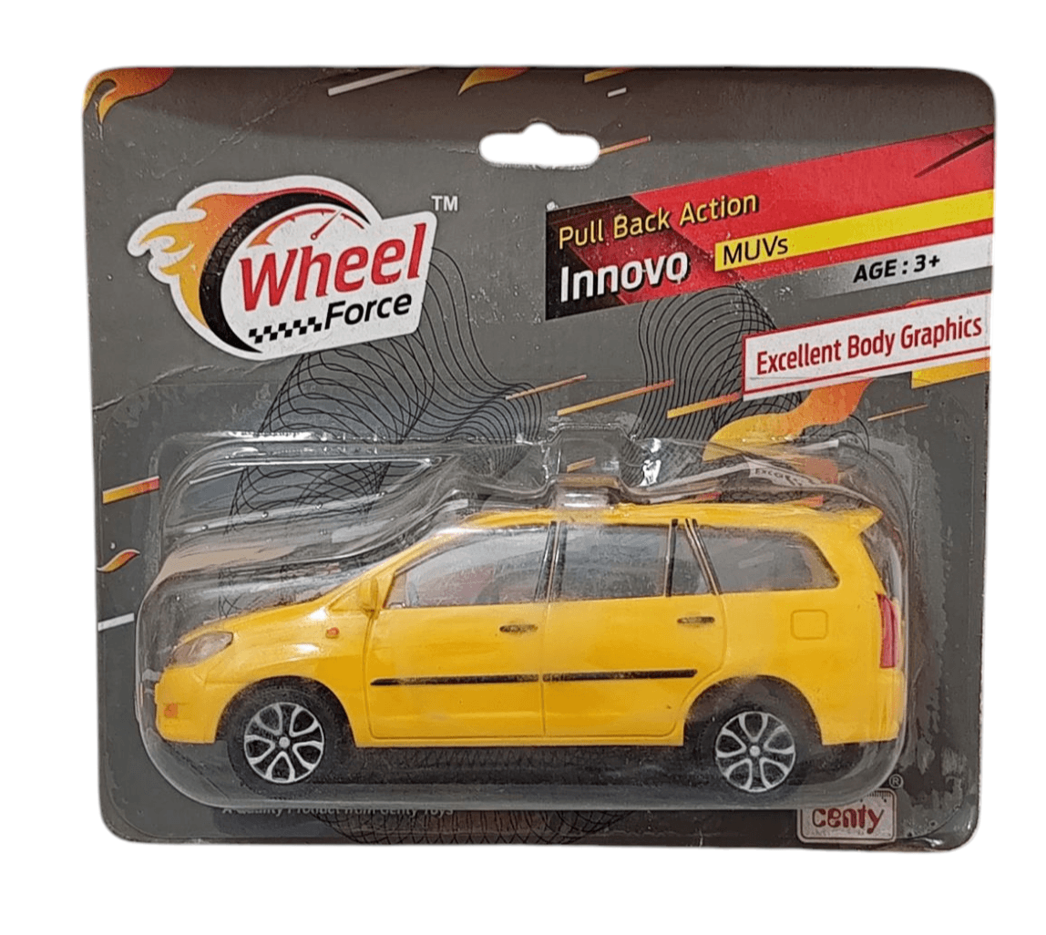 Yellow Centy Toys Innova scale model pull back action toy car in packaging from T-Rex the toyland Sitamarhi