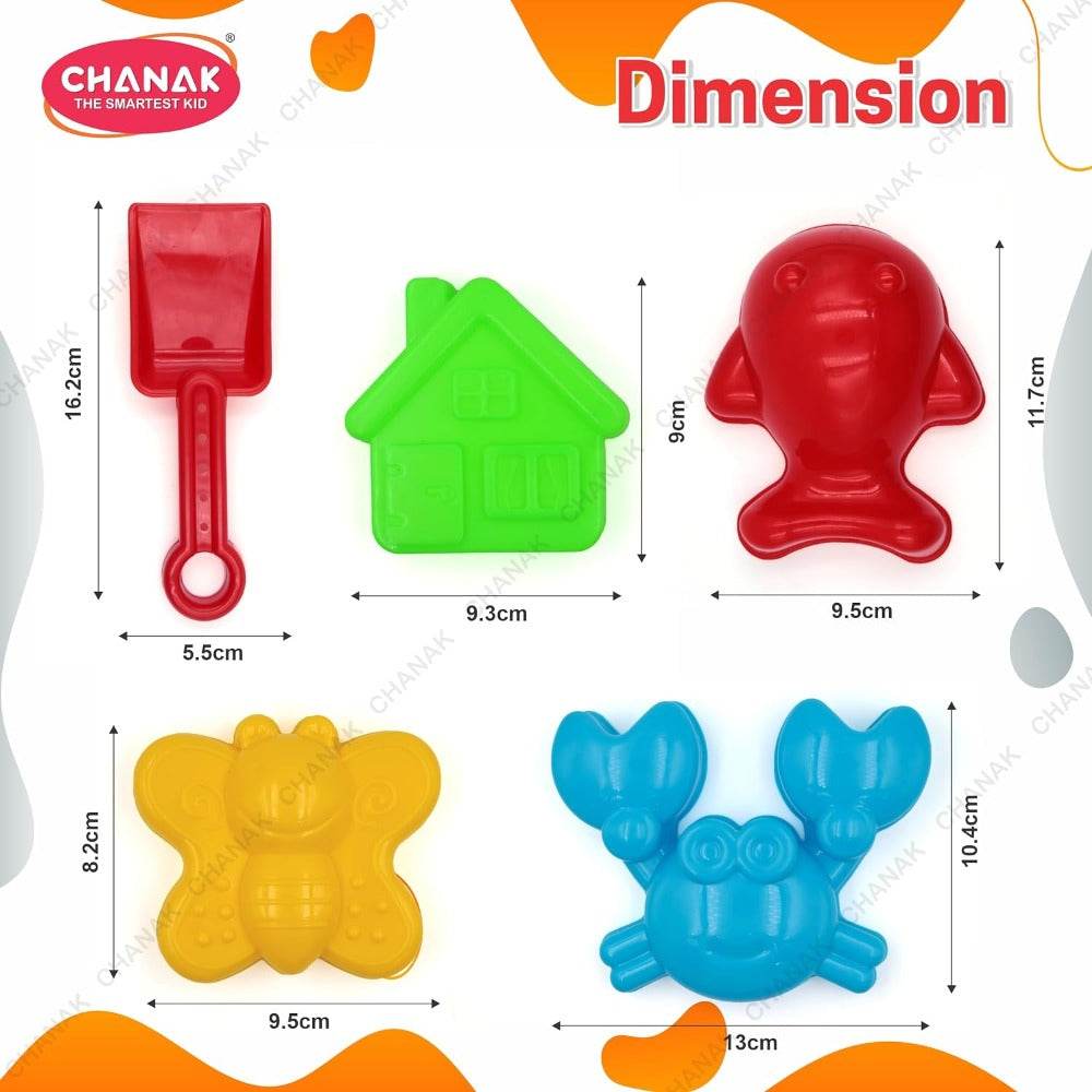 1kg sensory play sand kit with red shovel and colorful animal and house molds for kids