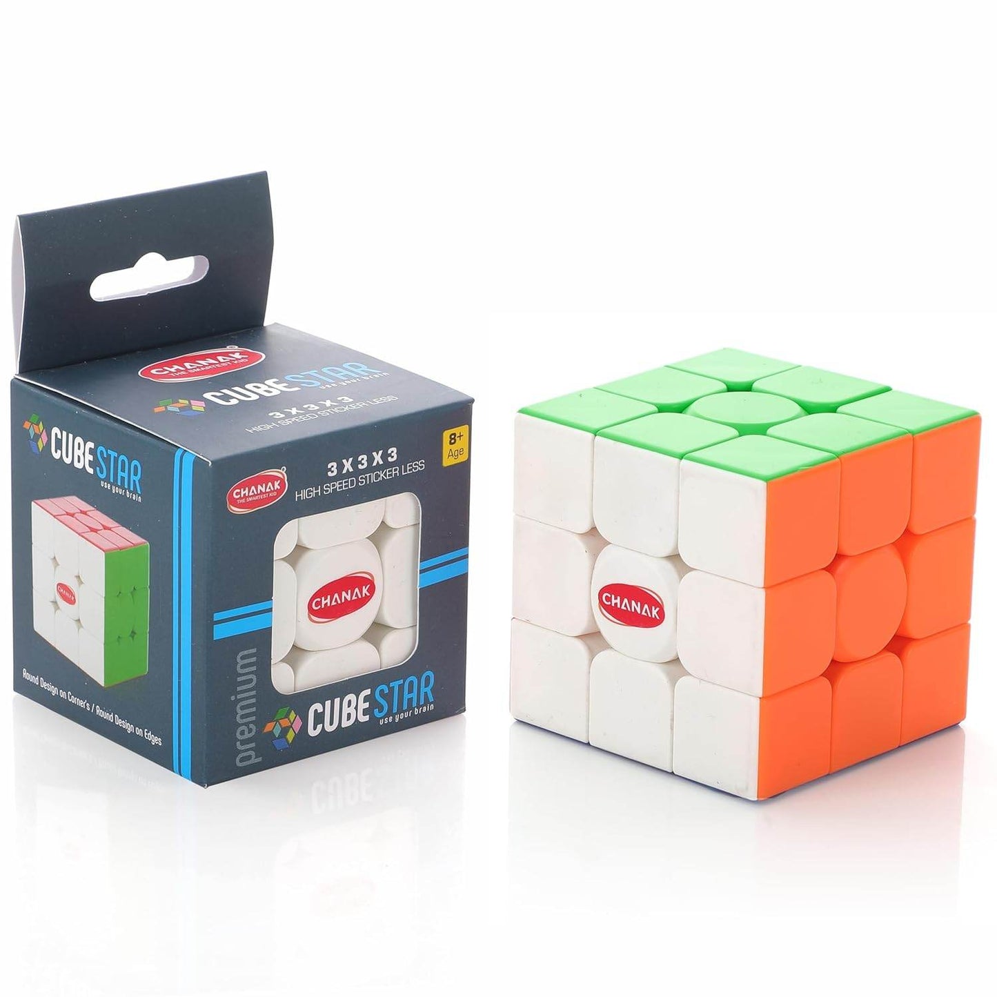 Chanak 3x3 speed cube for kids with high-speed stickerless design and premium packaging