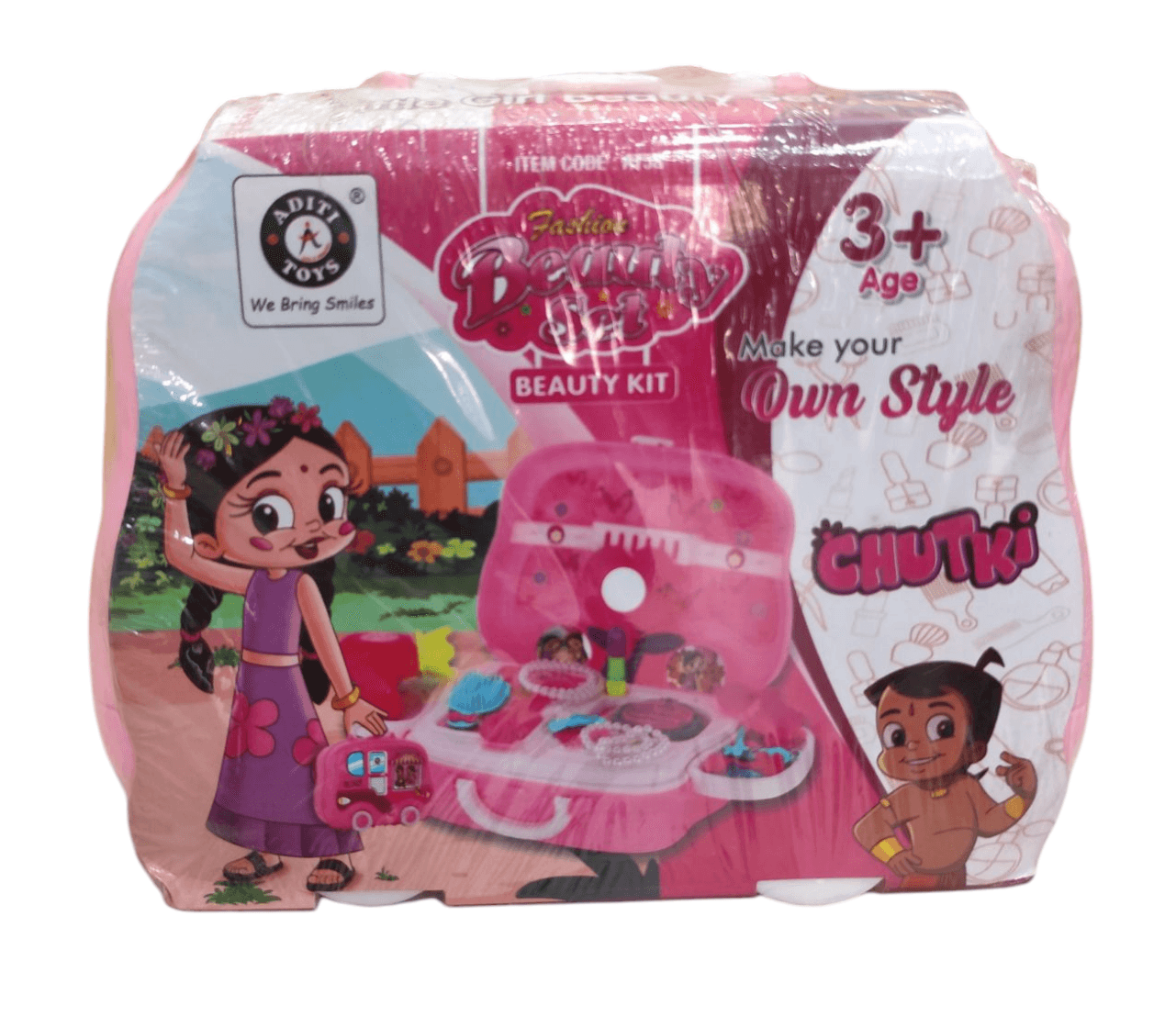 Chanak Beauty Set Suitcase On Wheel, The Ultimate Beauty Set On Wheels for Girls, Makeup Kit is Easy to Clean & Use, Portable Beauty Set with 23 Pieces for 3 Years BIS Approved. (Beauty Set Suitcase) - T-Rex the toyland Sitamarhi