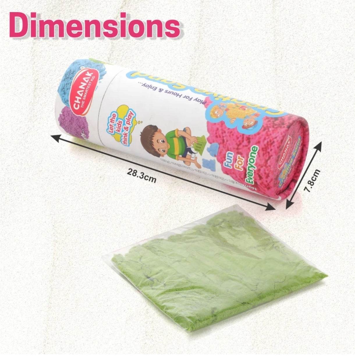 Creative sand kit for kids with colorful sand pack and dimensions 28.3 cm by 7.8 cm from T-Rex the toyland Sitamarhi