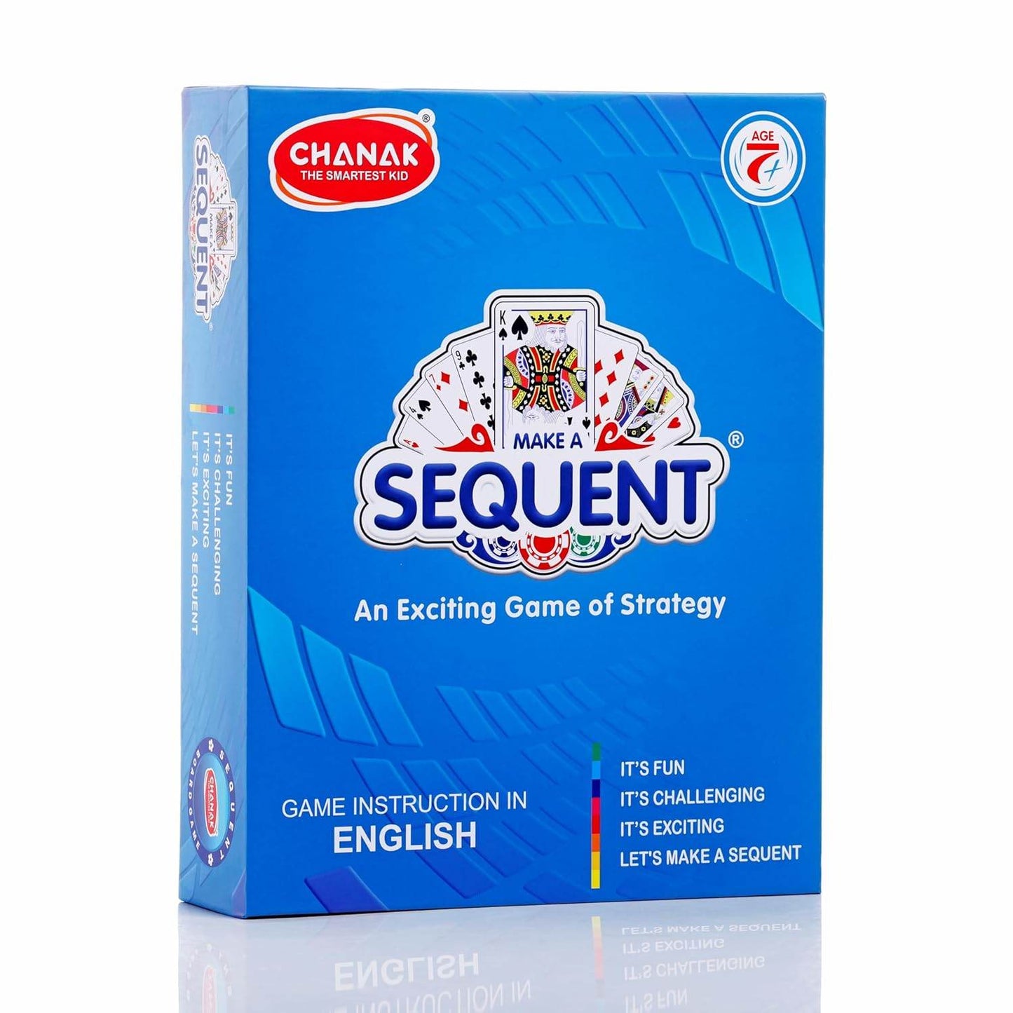 Chanak Make A Sequent game board featuring cards for an exciting strategy game in a blue box
