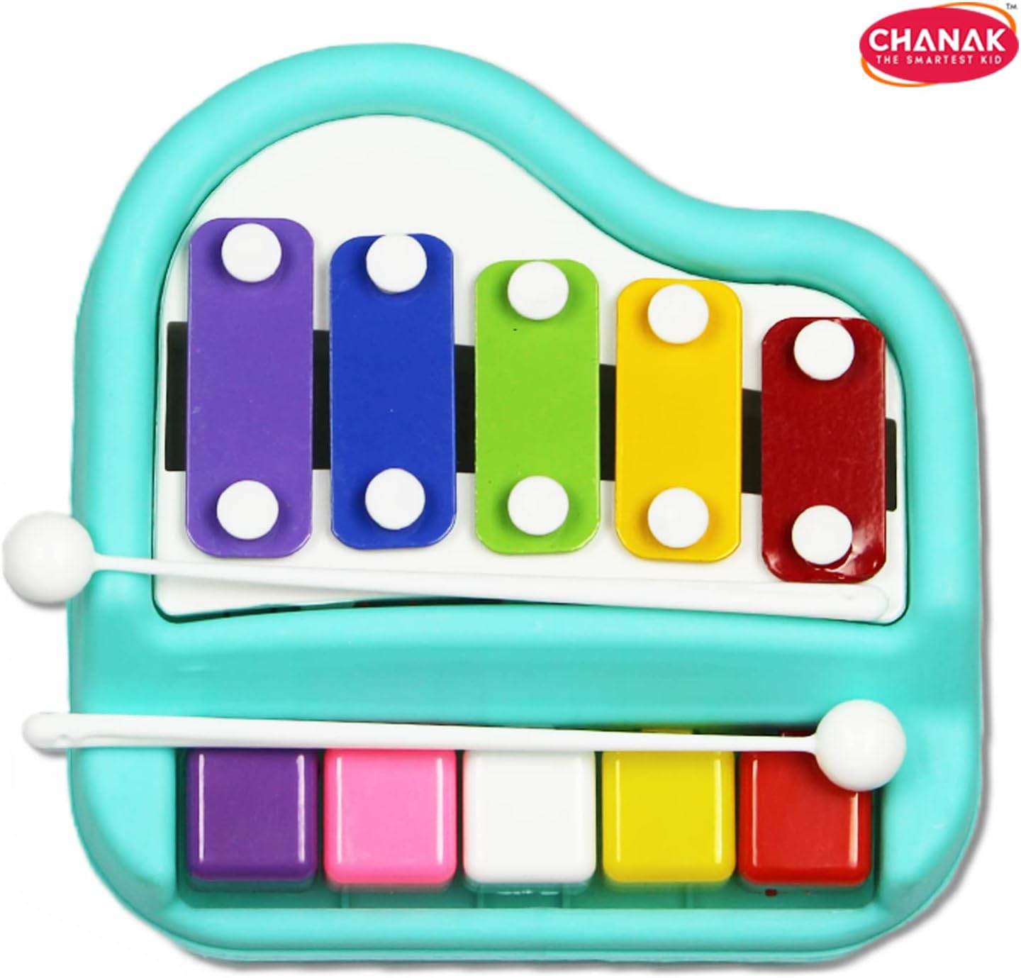 Colorful musical xylophone toy for kids with multicolored keys and mallets by T-Rex the toyland