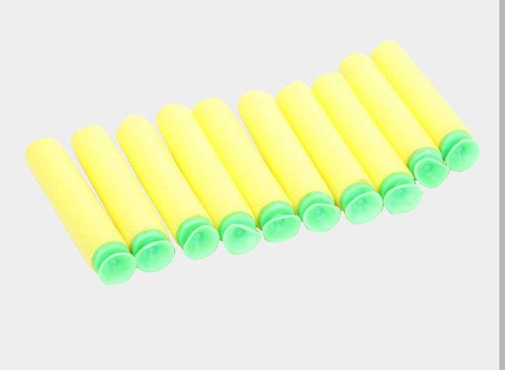 Pack of yellow and green soft bullets for striker toy gun with soft bullets compatible play