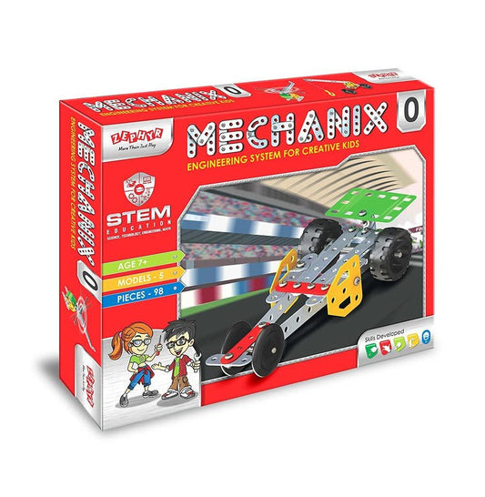 Mechanix STEM engineering system packaging for creative kids