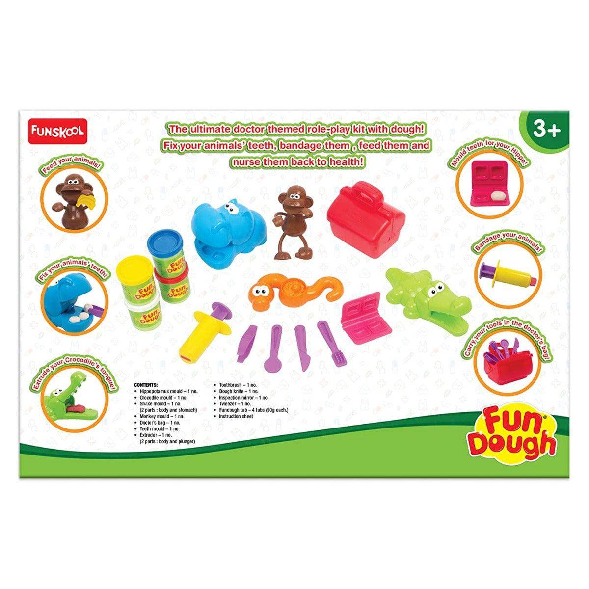 Doctor dough kit for kids with animal molds and play tools for creative doctor role-play