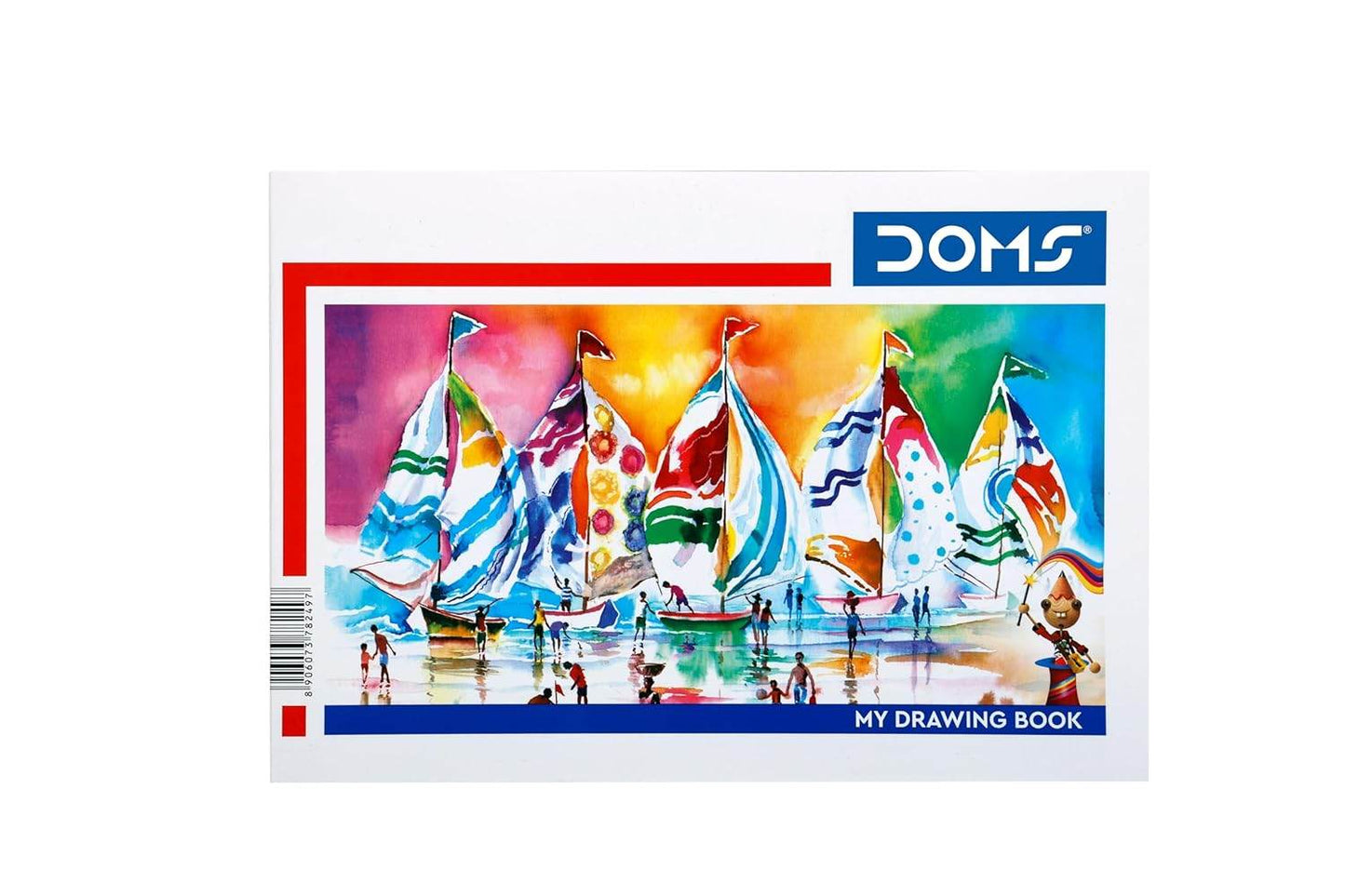 DOMS Fun Fiesta art kit drawing book featuring colorful sailboat artwork on cover
