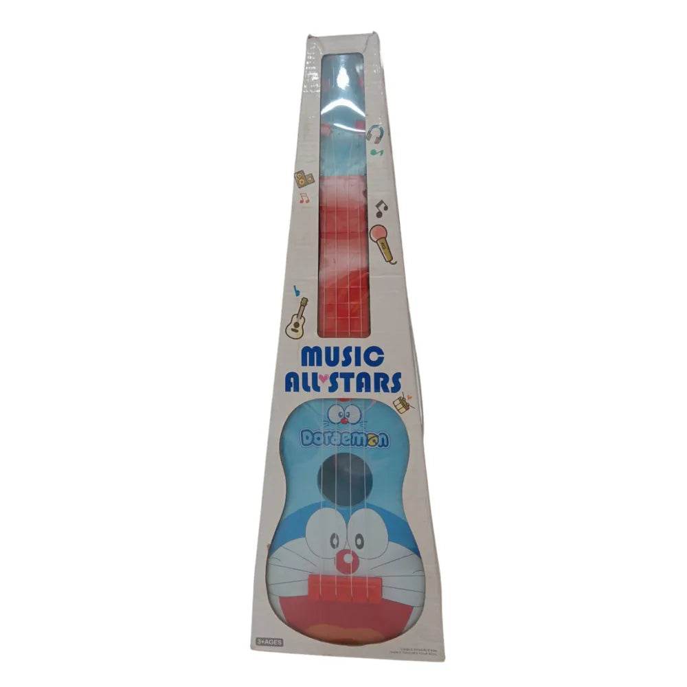 Doraemon music toy for children blue guitar-shaped musical toy with colorful strings in packaging