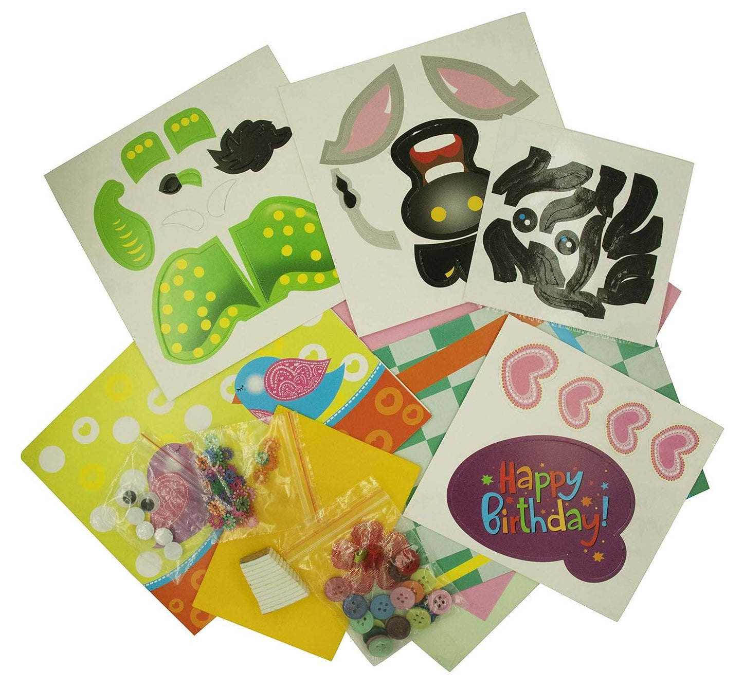 Ekta 4 in 1 craft box for kids with colorful stickers, buttons, and decorative accessories