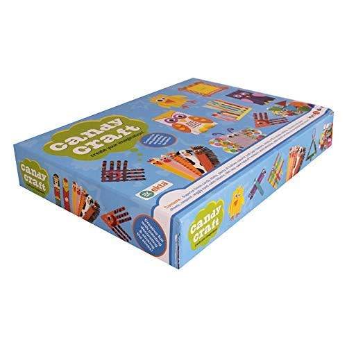 Ekta Candy Craft kit for kids with colorful candy sticks and creative project ideas on blue packaging