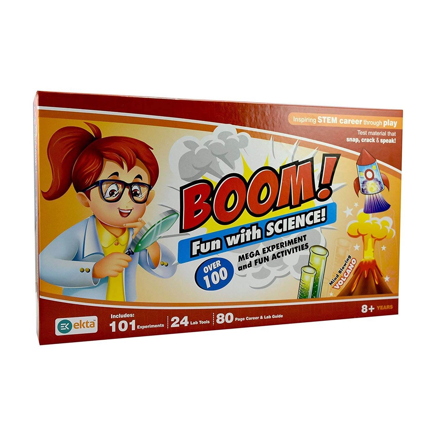 Ekta fun science experiments kit with over 100 experiments and lab tools for kids 8 years and up