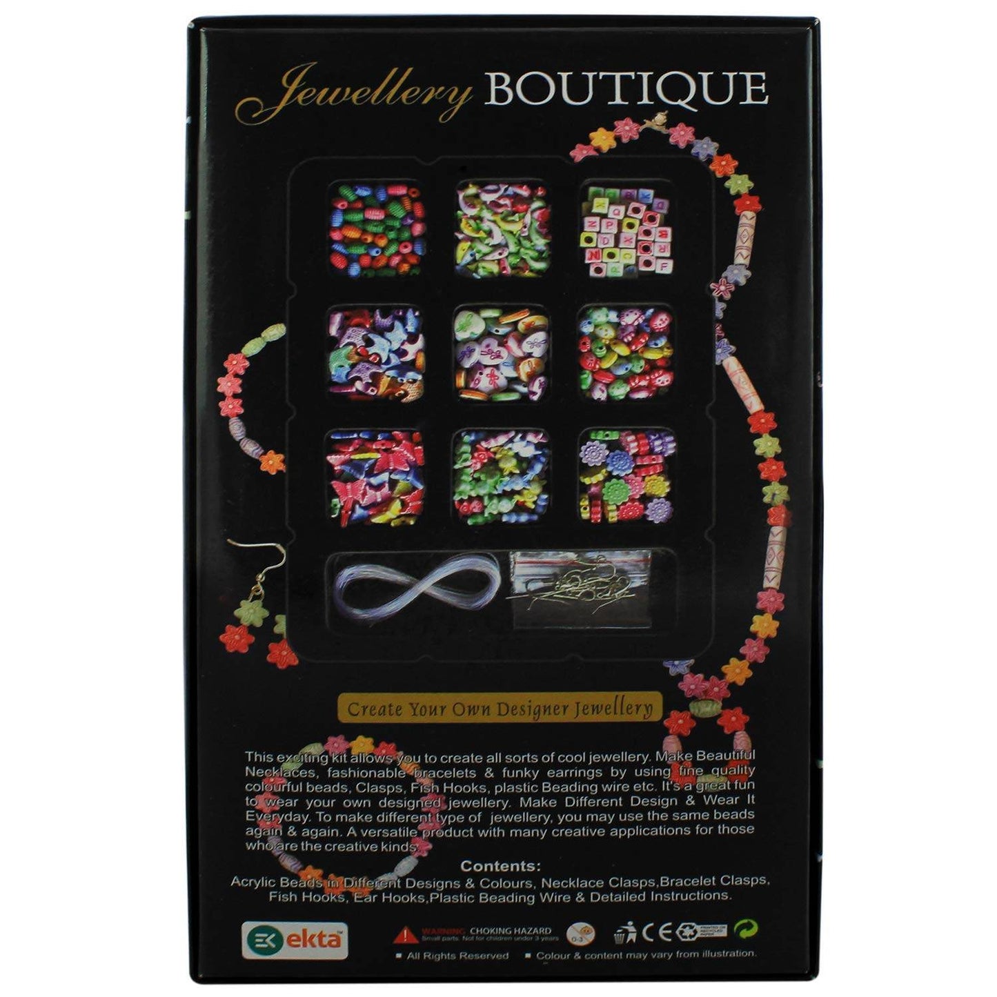Ekta Jewellery Boutique junior game create your own designer jewelry craft kit with colorful beads and clasps