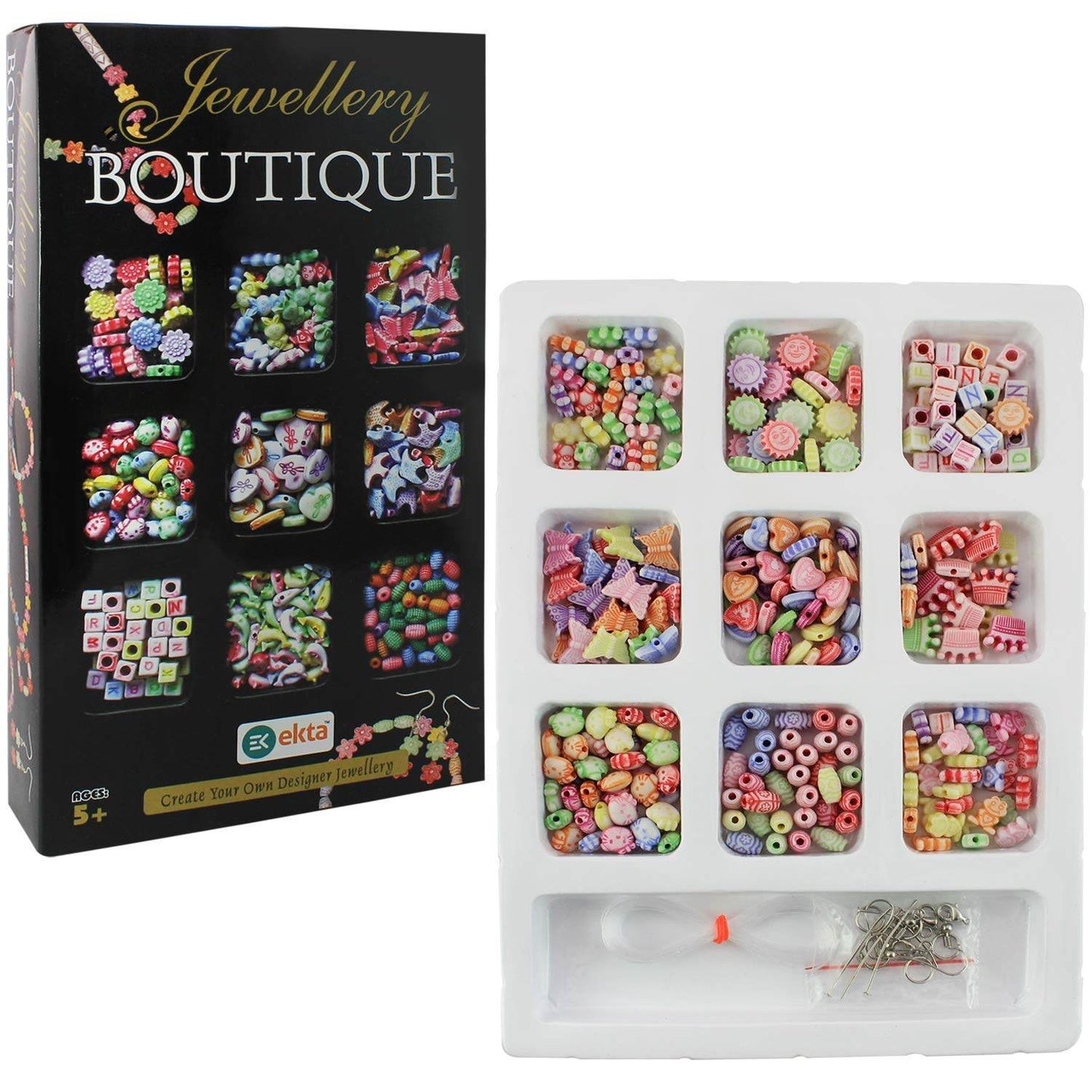 Ekta Jewellery Boutique junior game with colorful beads and jewelry making accessories for kids 5 plus