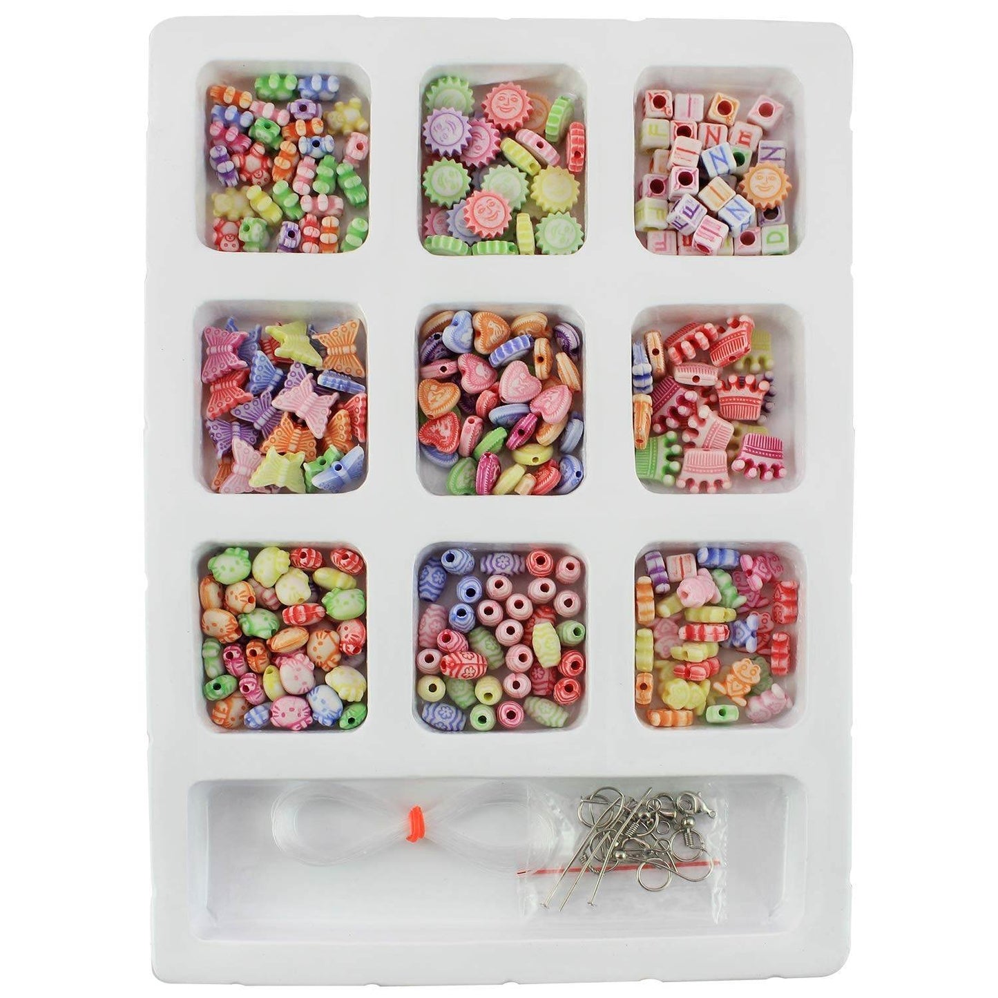 Ekta Jewellery Boutique junior game colorful beads and charms crafting kit with string and hooks