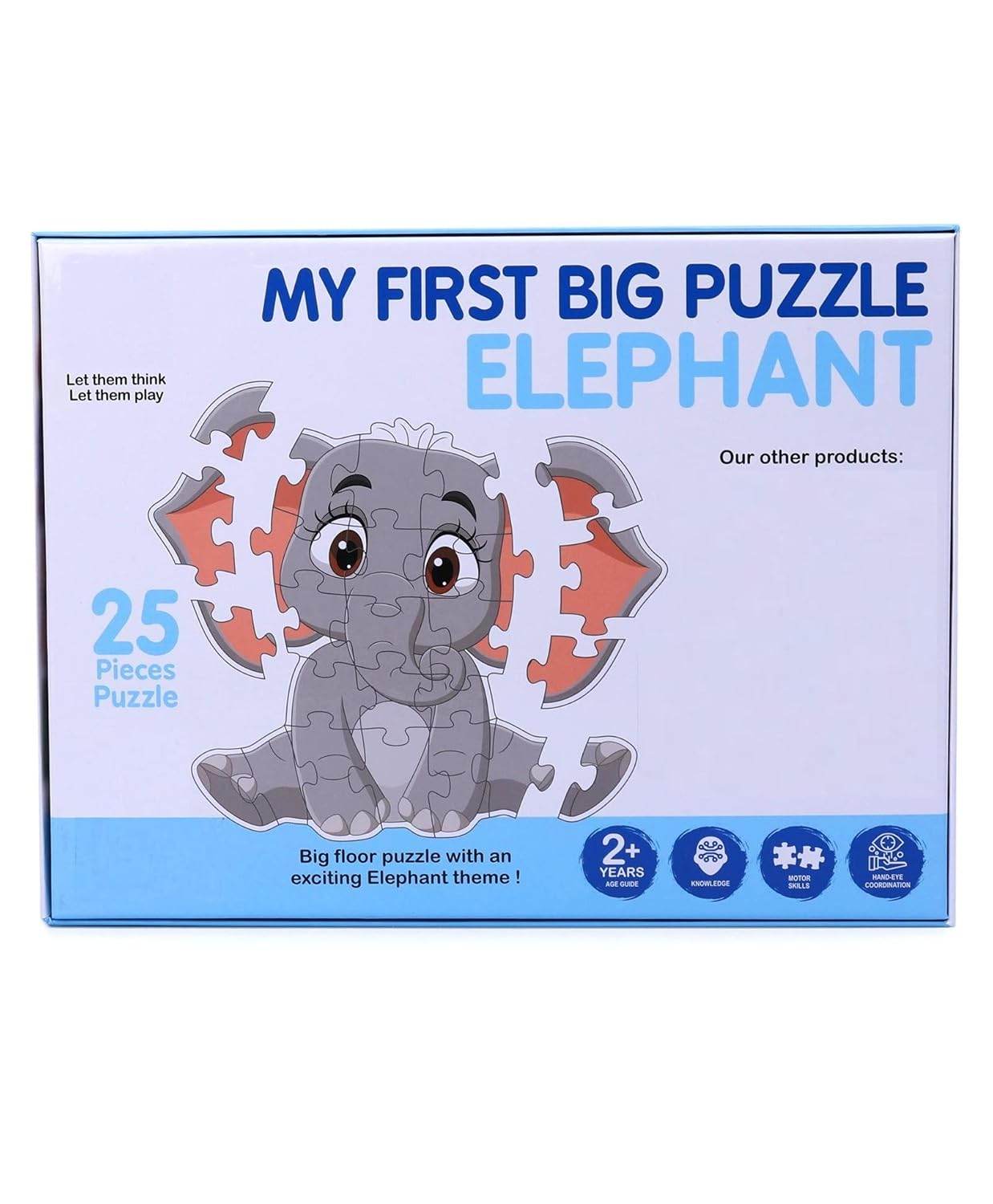 My First Big Puzzle Elephant with 25 pieces educational animal puzzle for preschoolers by T-Rex the toyland
