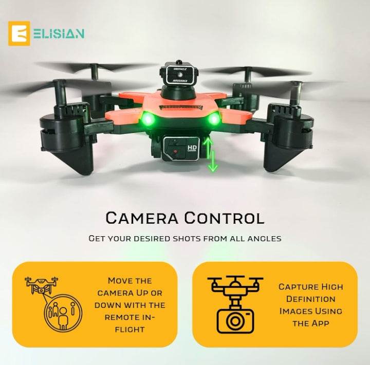 AIRGLE drone with gimbal camera showing camera control features and remote adjustment for high definition shots