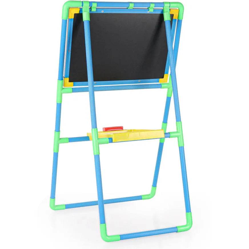 Prem Ratan Flexi easel with 2in1 magnetic whiteboard and chalkboard in blue green frame