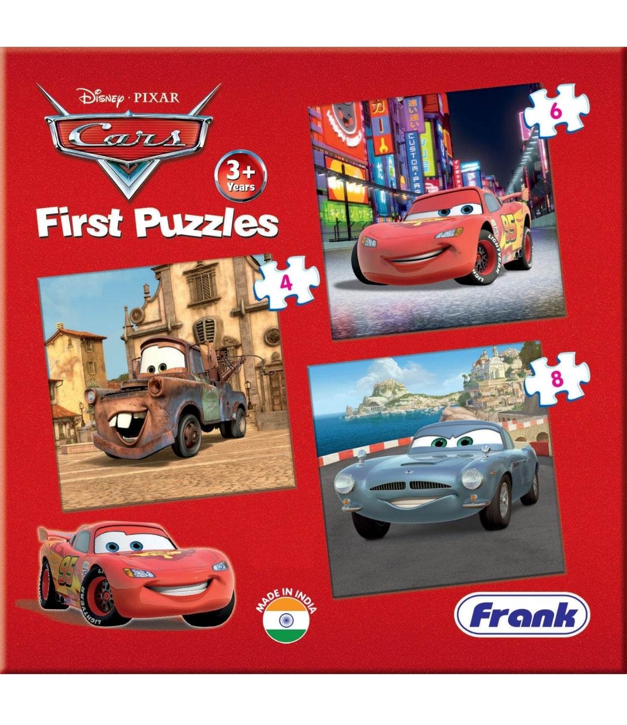 Disney cartoon puzzles for 3 year olds featuring Cars characters including Lightning McQueen and Mater