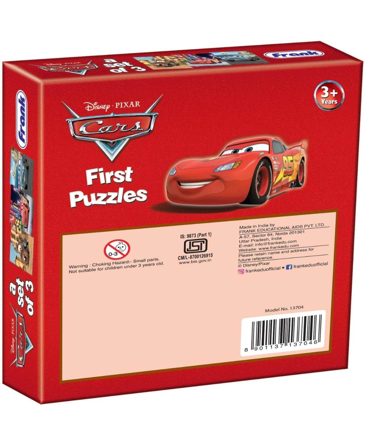 Disney cartoon puzzles for 3 year olds featuring Cars Lightning McQueen first puzzles set