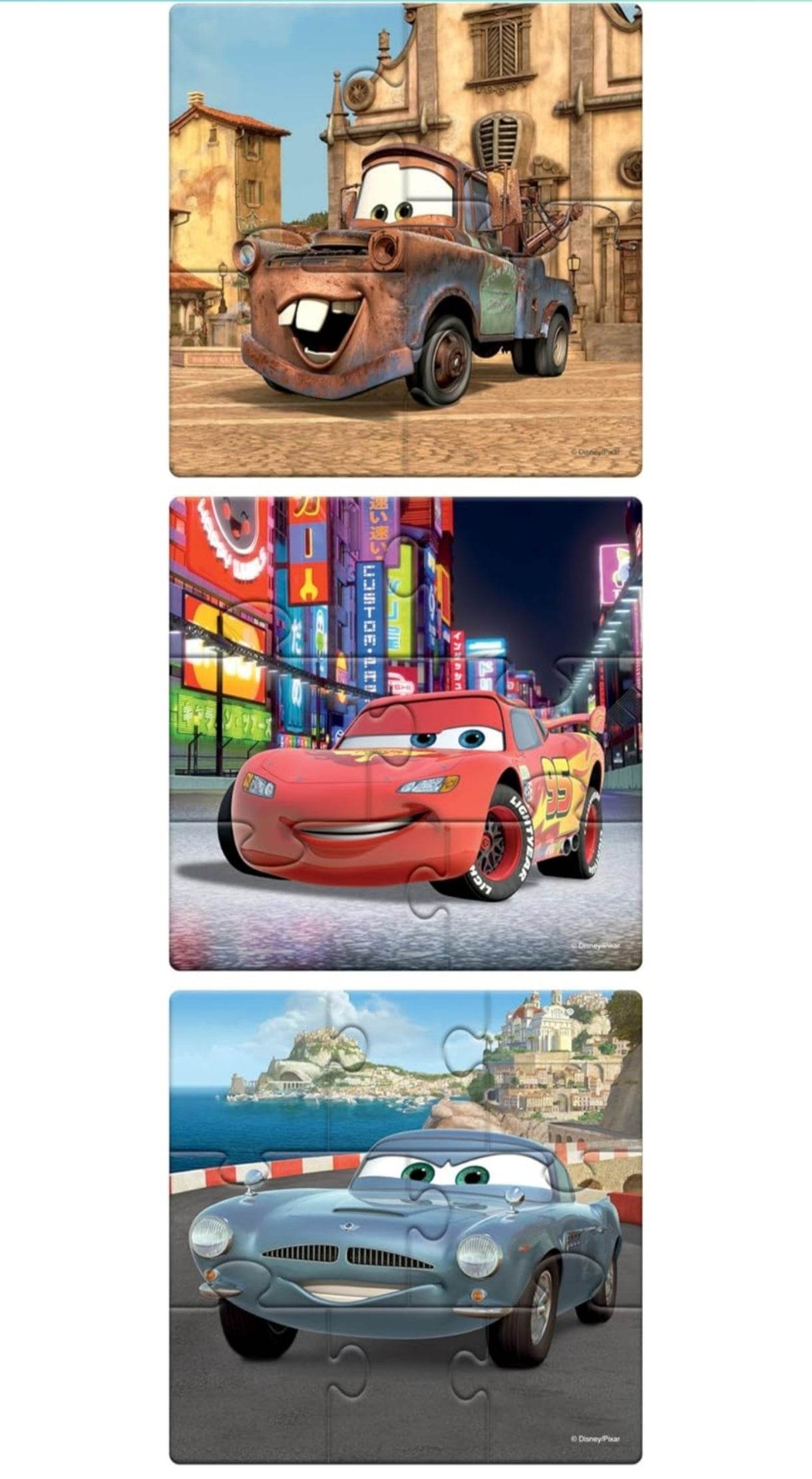 Disney cartoon puzzles for 3 year olds featuring characters from Cars movie with colorful and engaging images