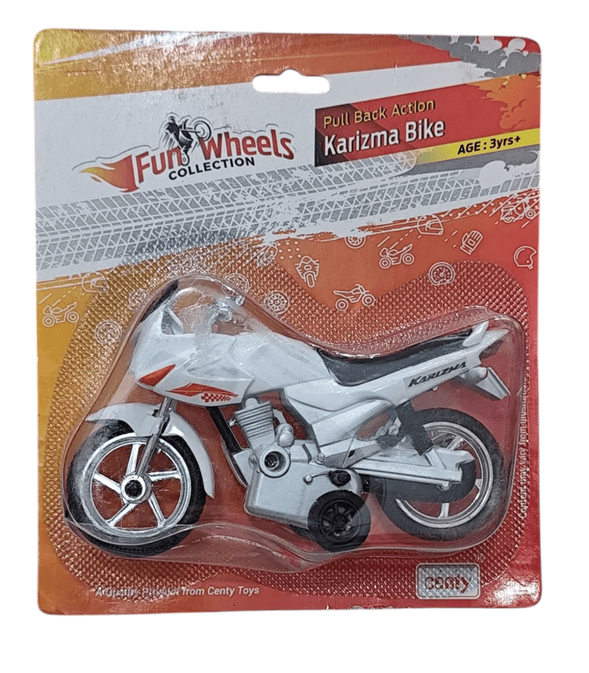 Centy Karizma Bike toy white pull back action motorcycle from T-Rex the toyland Sitamarhi