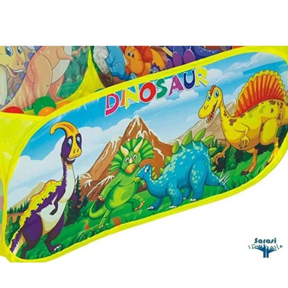 BALAK dinosaur ball pool for kids with colorful dinosaur illustrations and yellow frame