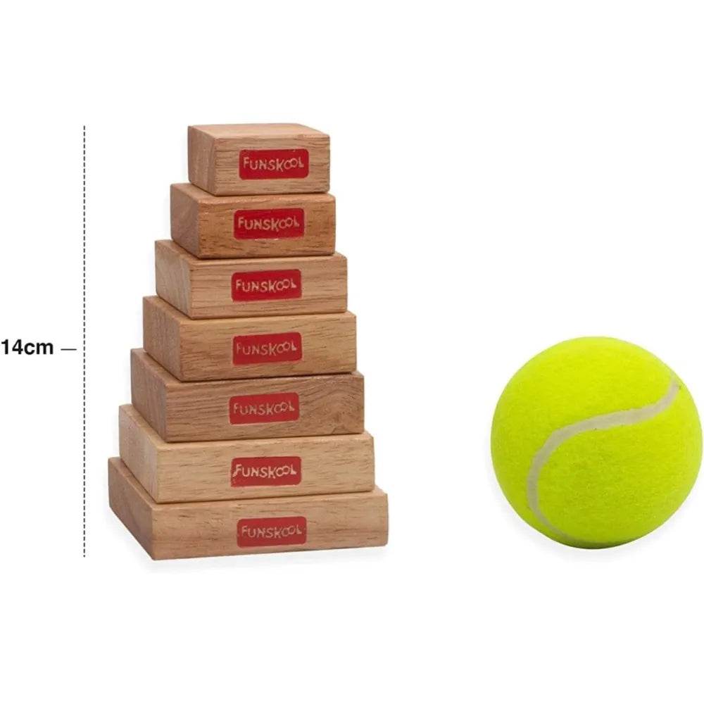 Funskool Games Lagori With 7 Wooden Blocks & Ball - T-Rex the toyland Sitamarhi