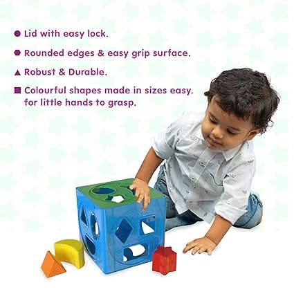 Funskool Giggles - 2 in 1 Toddler Multicolour Giftset,Shape Sorting Cube and Aeroplane Pull Along Toy, Develops Motor Skills,18 Months and Above, Infant & Pre-School Toys - T-Rex the toyland Sitamarhi