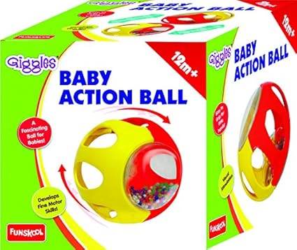Funskool Giggles - Baby Action Ball, Activity Rattle Ball For Kids, Multicolour, 12 Months & Above, Infant And Preschool Toys, 1 Pcs - T-Rex the toyland Sitamarhi