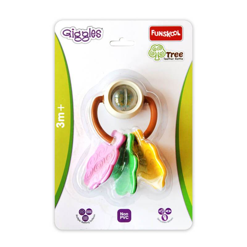 Funskool Giggles, Tree Teether Rattle, Multicolour, Tree Shaped Rattle, 4 Months and Above - T-Rex the toyland Sitamarhi
