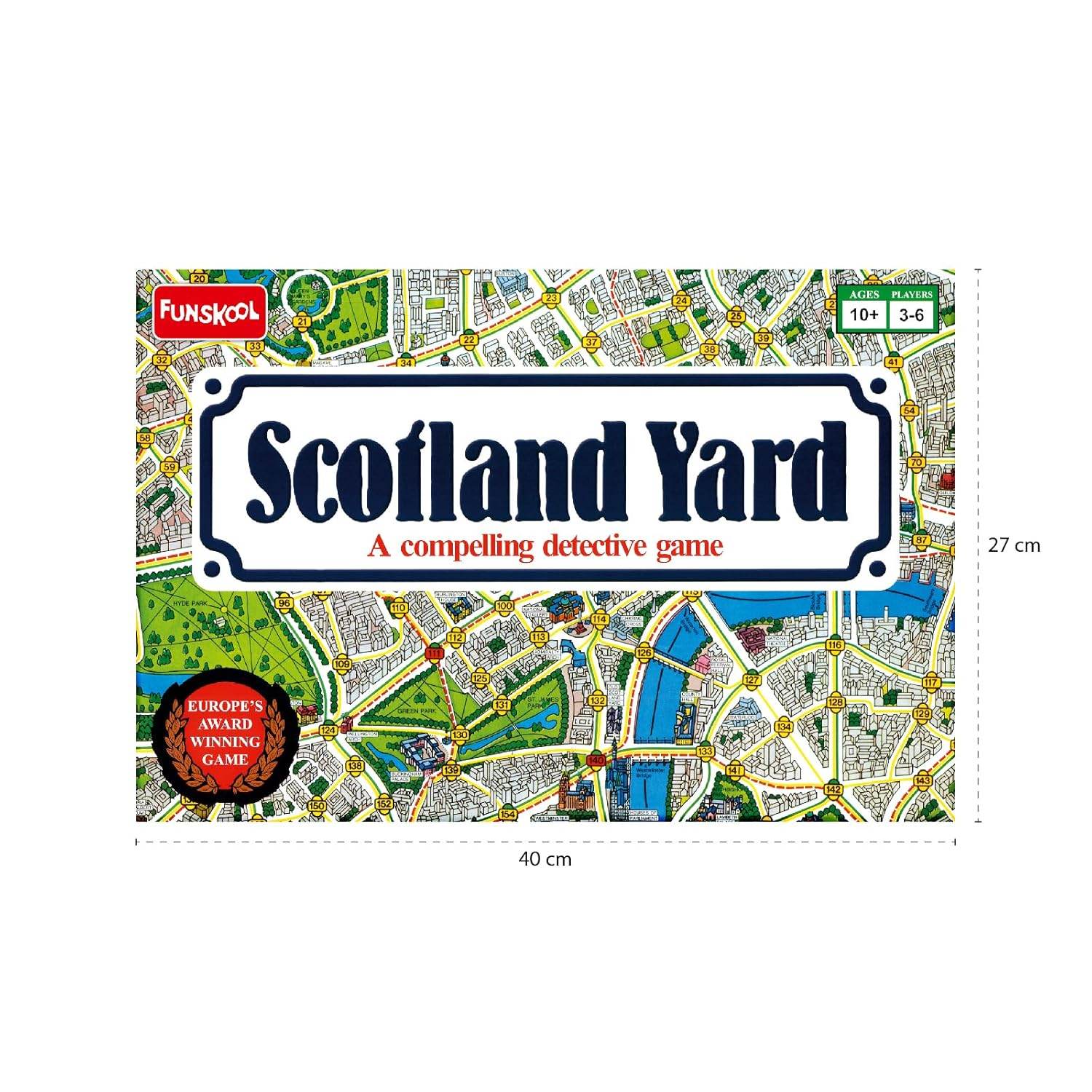 Scotland Yard detective board game by Funskool with a detailed city map and award-winning design