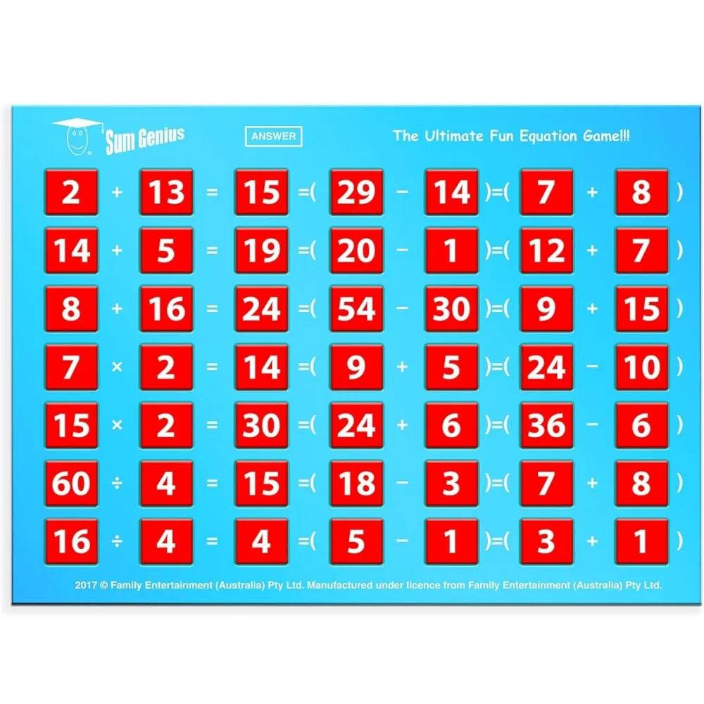 Funskool Sum Genius, Strategy Game, Board Game for kids, Adults, Families, Educational, Fun, 1+ Players, Family Fun, Learning Activity Toy for Childrens, Gift Set for Kid, Ages 7+ Years - T-Rex the toyland Sitamarhi