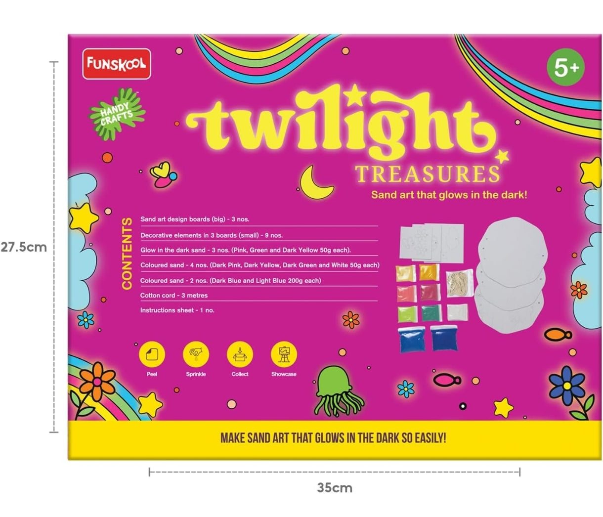Funskool Twilight Treasures DIY craft set sand art kit with glow in the dark features for kids 5 and up
