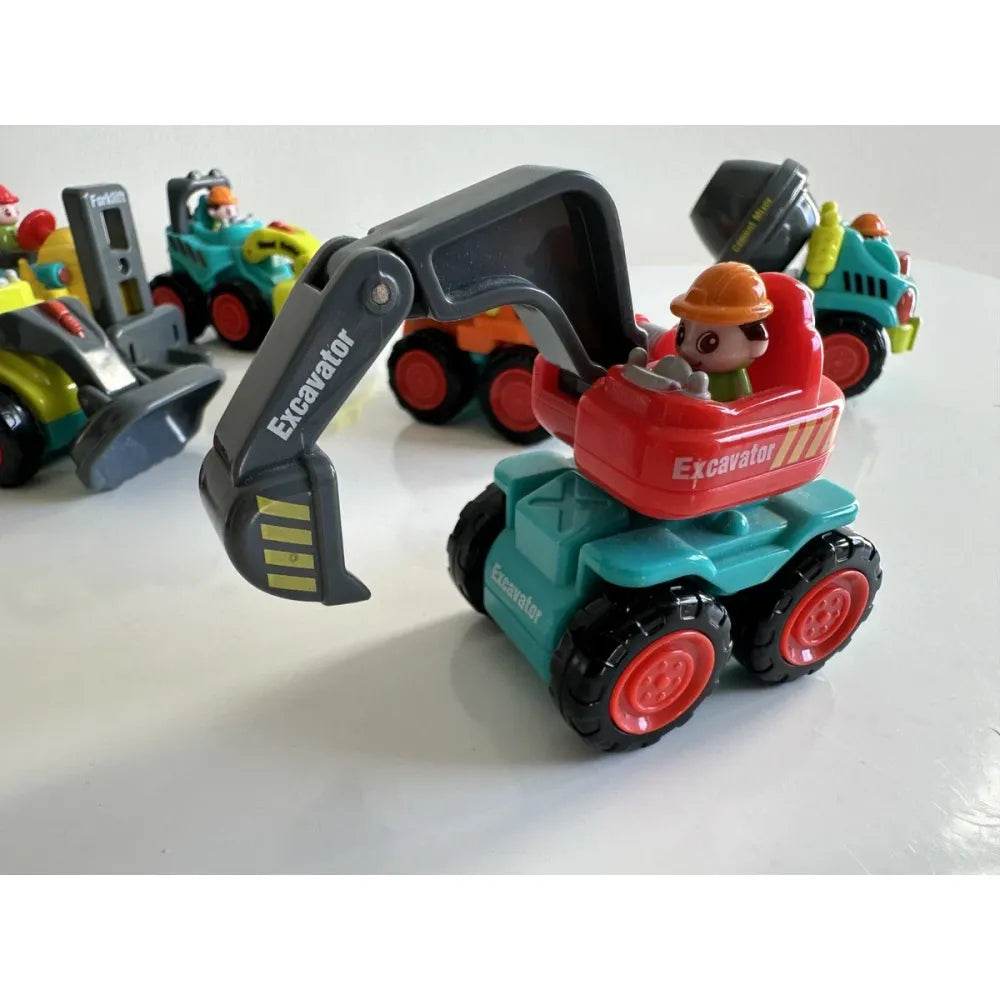 T-Rex the toyland friction powered construction vehicle toys excavator with bright colors and a toy operator figure