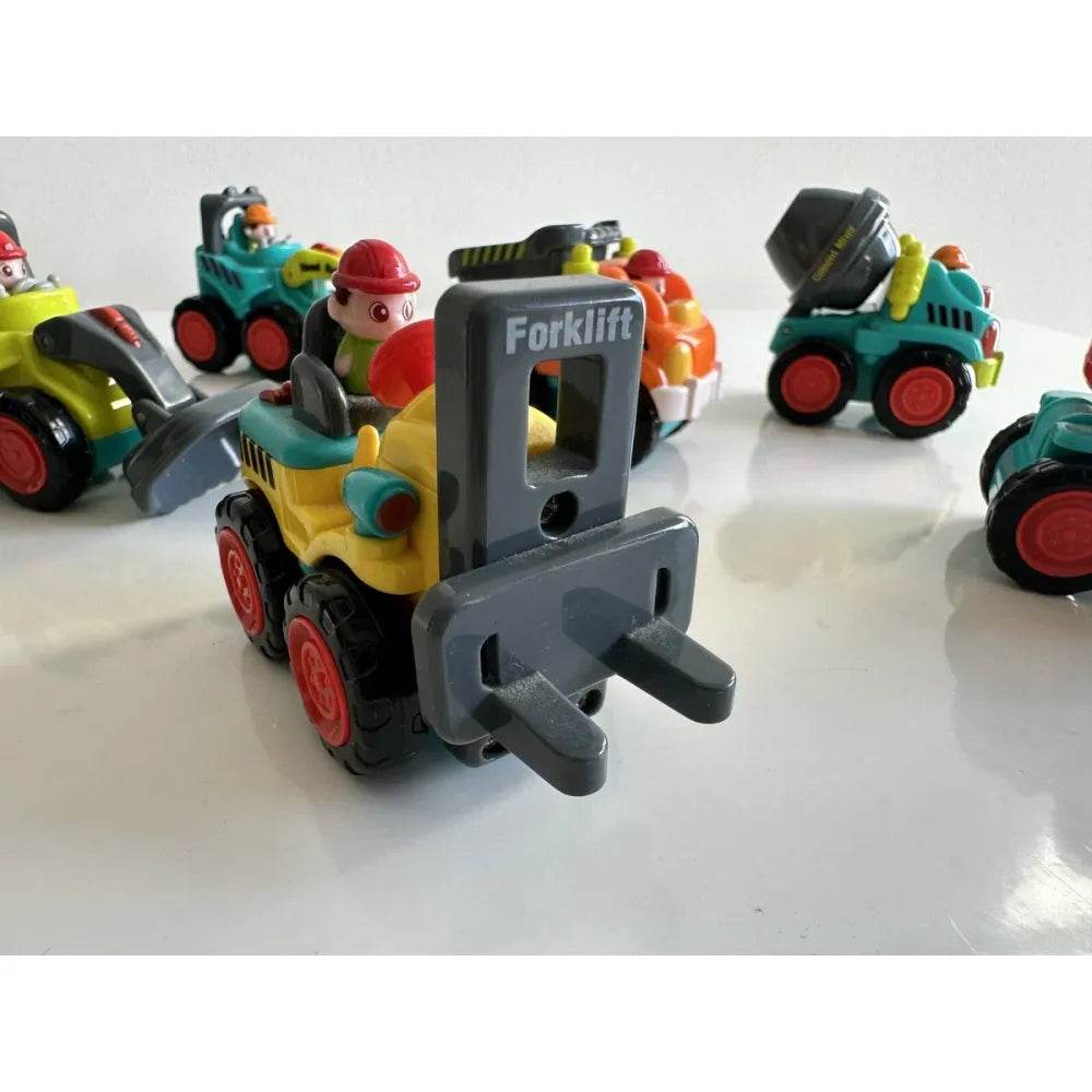 Friction powered construction vehicle toys forklift with colorful design and red wheels by T-Rex the toyland Sitamarhi