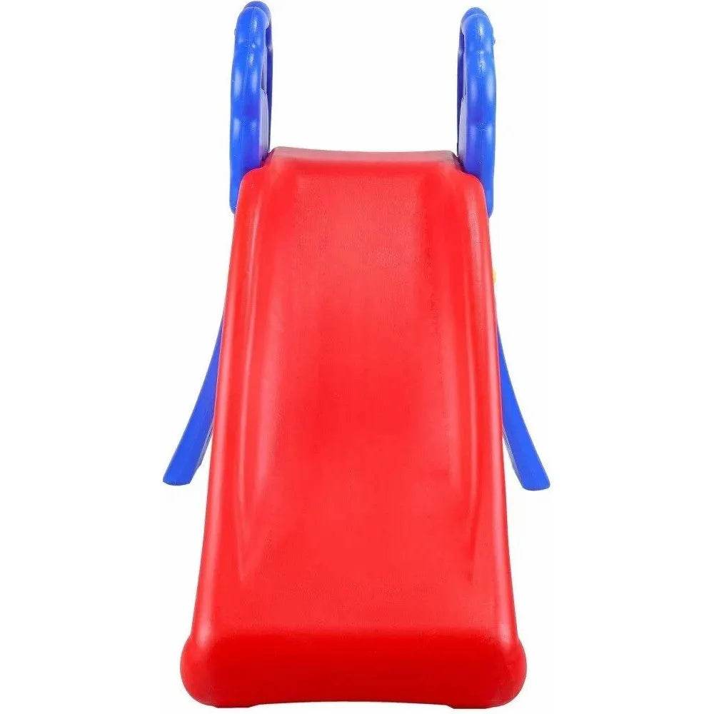 Maskeen red and blue indoor play slide for children with safety handles