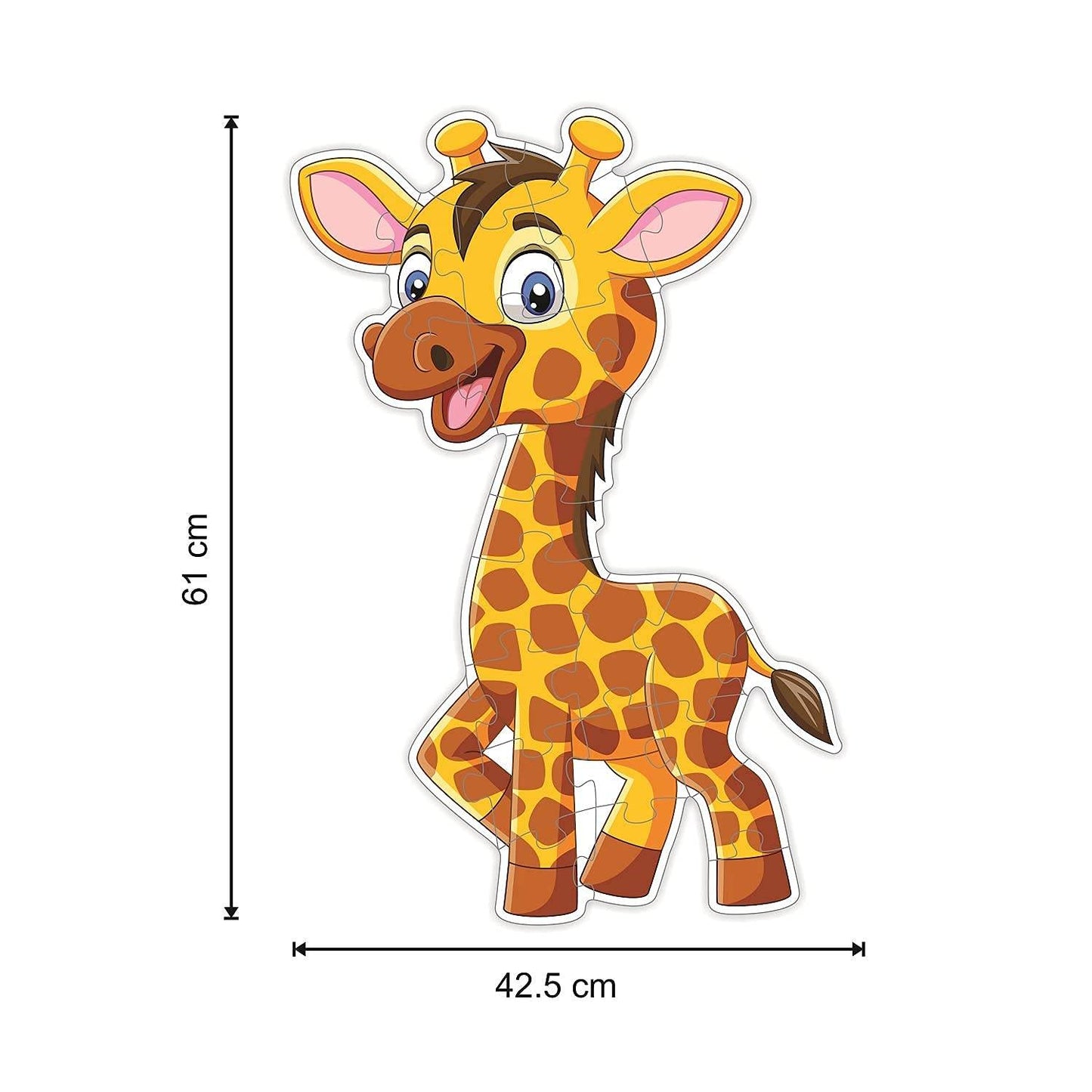 Colorful giraffe floor puzzle 2 year olds with large pieces measuring 61 by 42.5 cm