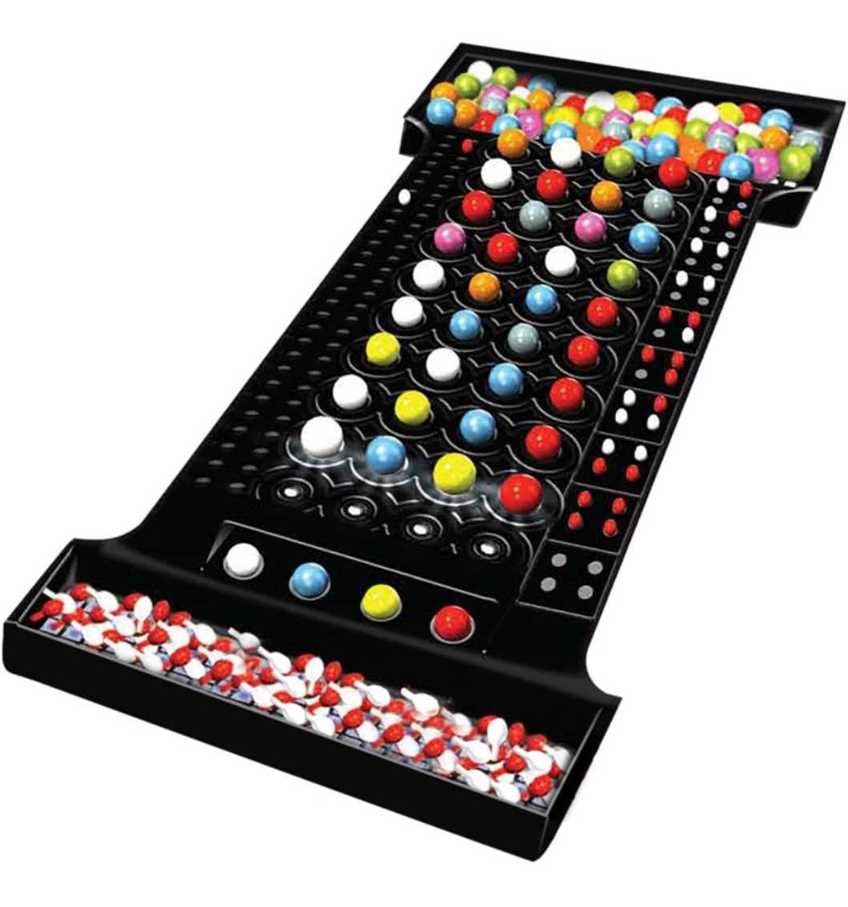 Hasbro Mastermind board game with colorful pegs and black game board for code-breaking play