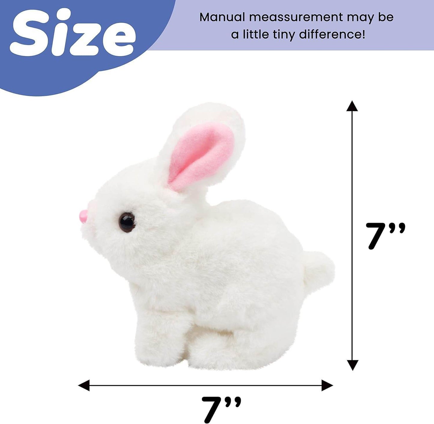 Hopping Walking Bunny Toy with Sounds, Jumping Rabbit Wiggling Ears, Twitching Mouth and Nose, Educational Interactive Bunny Rabbit Toy for Baby Kids - T-Rex the toyland Sitamarhi