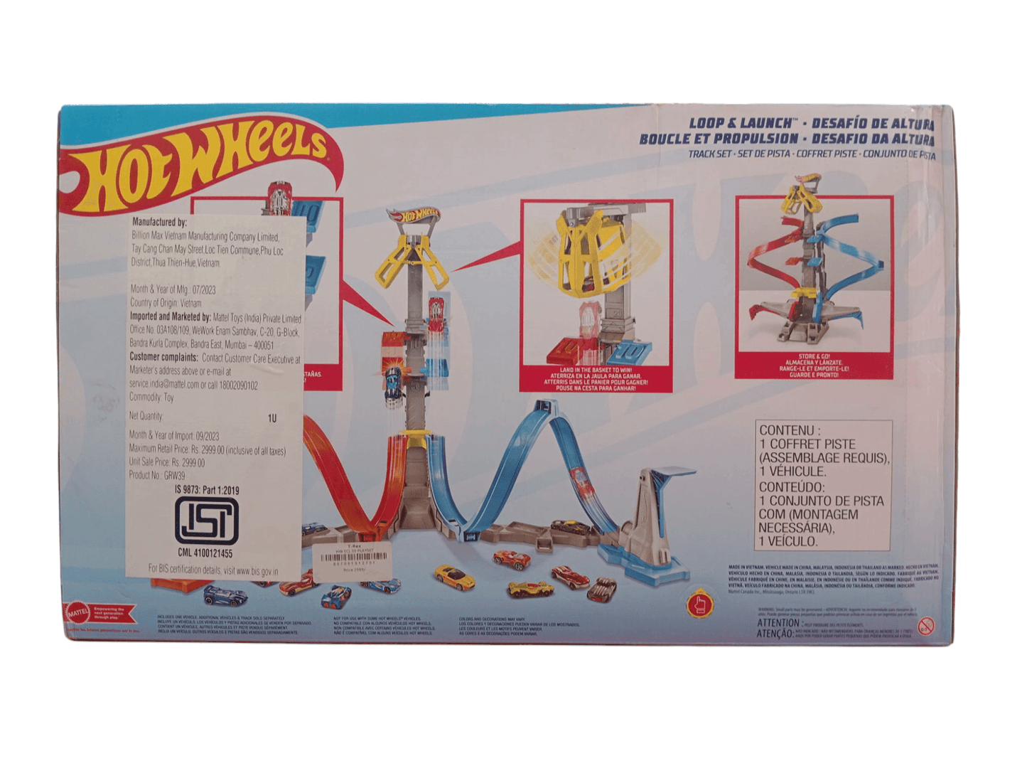 Hot Wheels action playset Loop and Launch toy track with cars and ramp features