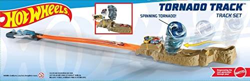 Hot Wheels Tornado Track set featuring a spinning tornado and desert-themed track design