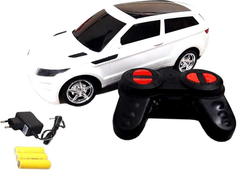 T-Rex The Toyland remote control Range Rover toy car in white with black and red controller and rechargeable batteries