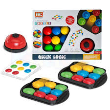 Educational toy set with colorful components on a white background