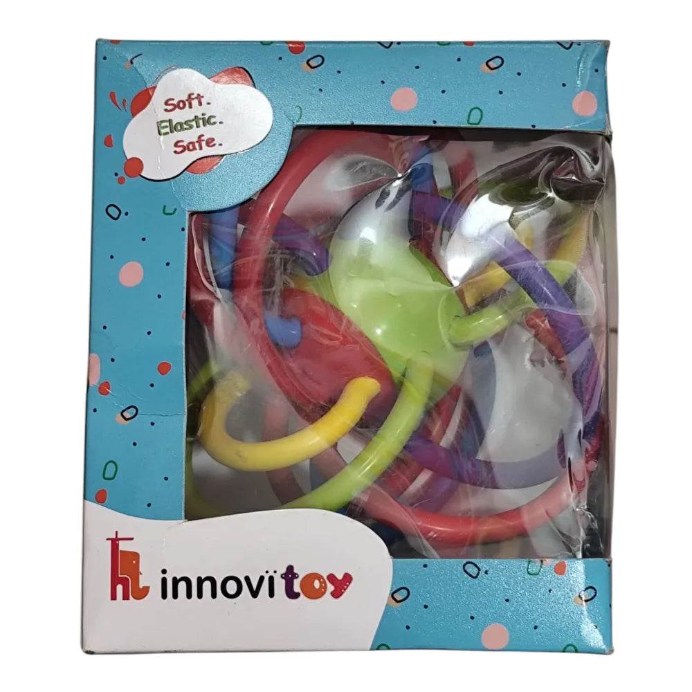 Baby silicone teether toy in colorful loops packaging from T-Rex the toyland Sitamarhi