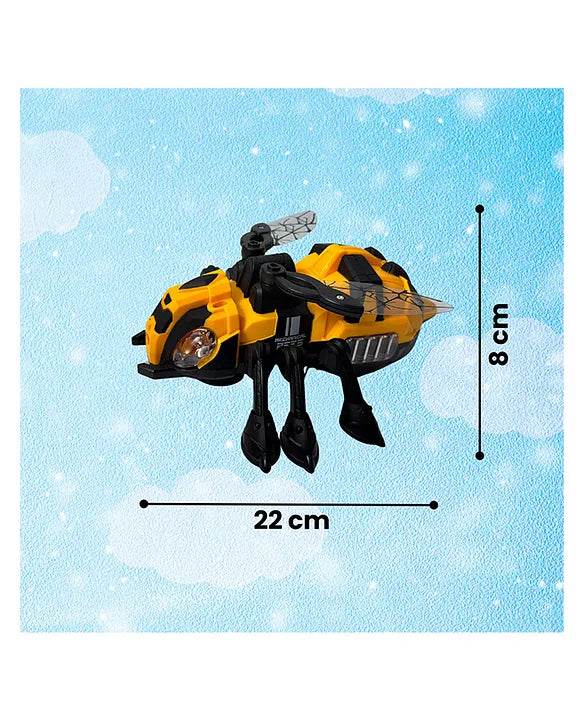 Insect Bee Crawling Toy with Universal Wheels, Mechanical Appearance, Lights, Music, and Simulated Flapping Wings - Interactive Crawling Insect Toy for Kids - Yellow - T-Rex the toyland Sitamarhi